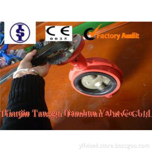 Wafer Double Flanged Butterfly Valve , Manual / Hydraulic /